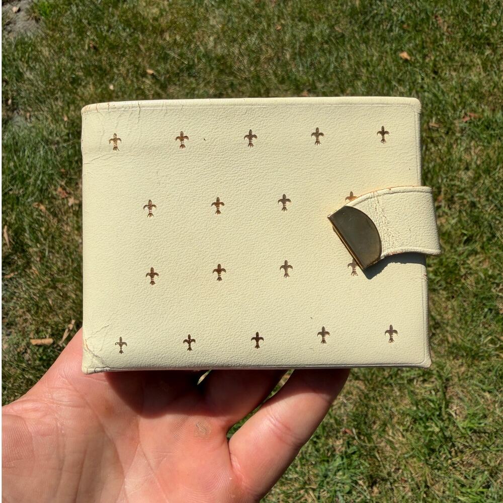 vintage french imported leather wallet handmade